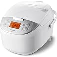 TOSHIBA Rice Cooker & Steamer Simple 5.5 Cup(Uncooked) with Steaming Basket, Removable Non-Stick Inner Pot & Inner Lid, for Soups, Stews, Grains&Oatmeal, One Touch&Keep Warm Function, Silvery White