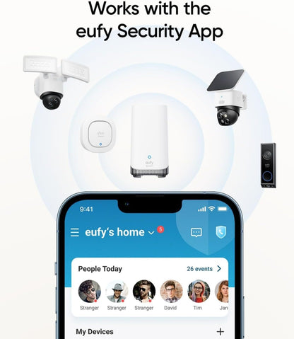 eufy Security Siren, 105 dB Wireless Alarm, IP65 Weatherproof, Remote Alerts, 2-Year Battery Life, HomeBase Required, Compatible with HomeBase S380 and S280, App Control, Easy to Install