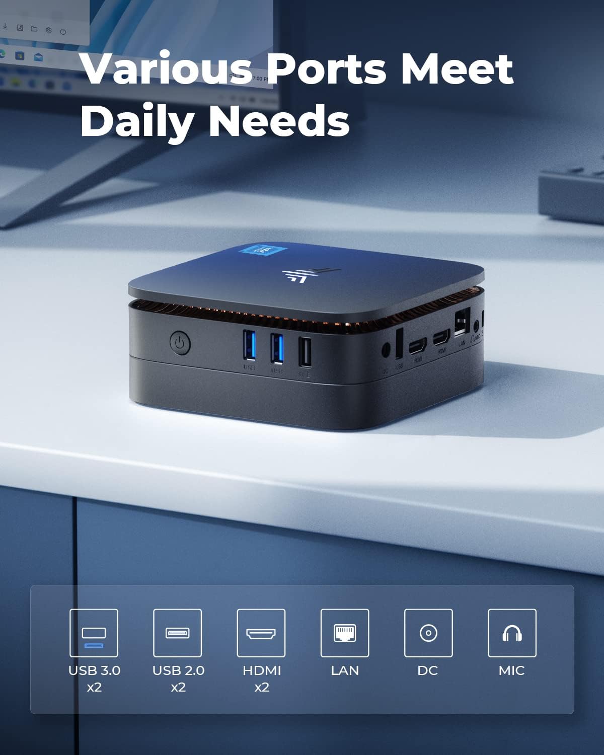 KAMRUI AK1PLUS Mini PC W-11 Pro, 12th Gen N95 Processor (up to 3.4GHz), Mini Desktop Computers with 16GB RAM 512GB M.2 2.5" SSD, Mini Computer Support Dual 4K UHD for Home Business Office