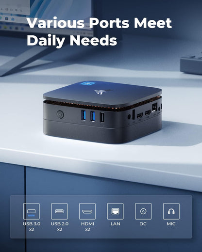 KAMRUI AK1PLUS Mini PC W-11 Pro, 12th Gen N95 Processor (up to 3.4GHz), Mini Desktop Computers with 16GB RAM 512GB M.2 2.5" SSD, Mini Computer Support Dual 4K UHD for Home Business Office