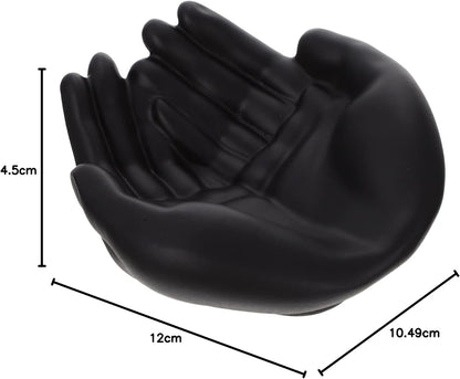 Black Palm Jewelry Organizer Tray | Resin Jewelry Storage Plate | Rings Necklace Bracelet Holder | Desktop Decor | Home Office Organizer - PuriLite