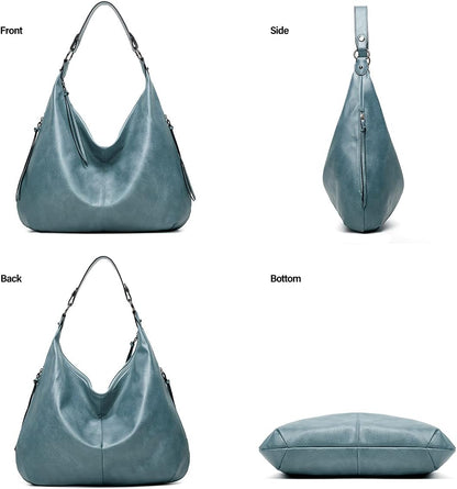 Ashioup Hobo Bags for Women Soft PU Leather Shoulder Bag Vintage Slouchy Handbag with Zipper