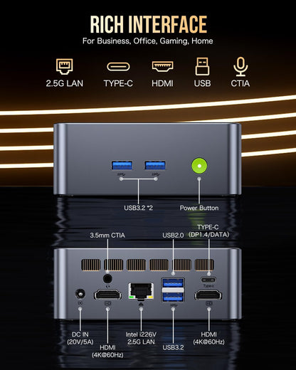 GMKtec Mini PC Intel Core i9 12900HK(14C/20T 5.0 GHz) W11 Pro, Desktop Computer 32GB DDR4 RAM+1TB NVMe SSD, Triple 4K Display, WiFi 6, BT5.2, USB-C M3 Plus