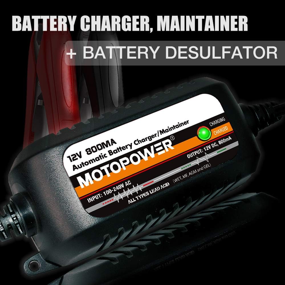 MOTOPOWER MP00205A 12V 800mA Fully Automatic Battery Charger/Maintainer