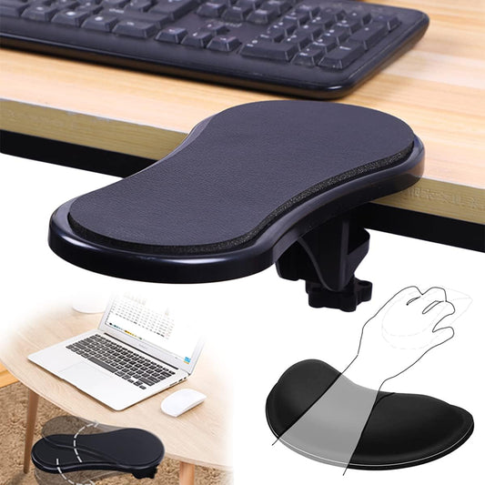 Ergonomic Computer Arm Rest and Desk Extender with Memory Foam Wrist Support, Adjustable Keyboard and Mouse Wrist Pad for Office, Gaming, and Laptop Use – Black