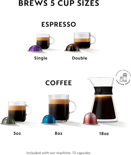 Nespresso Vertuo Next Coffee and Espresso Machine by Breville with Aeroccino Milk Frother - Light Grey