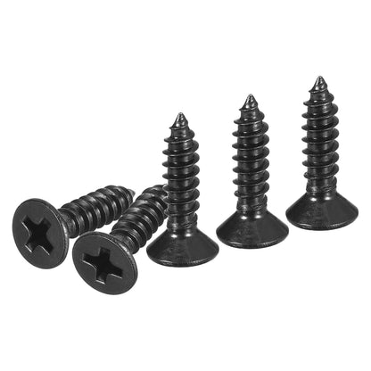 DTGN 100Pcs #8x1 Flat Head Wood Screws, 304 Stainless Steel Phillips Self Tapping Screws - Good for Woodworking, Furniture - Silver