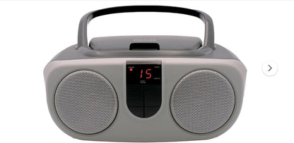 CURTIS SRCD243M-SILVER Sylvania SRCD243 Portable CD Player with AM/FM Radio, Boombox (Silver)