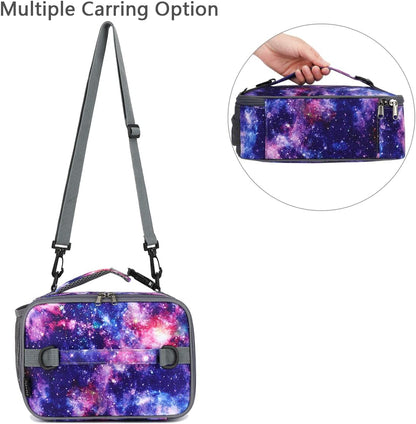FlowFly Kids Lunch Box Insulated Soft Bag Mini Cooler Back to School Thermal Meal Tote Kit for Girls, Boys, Black