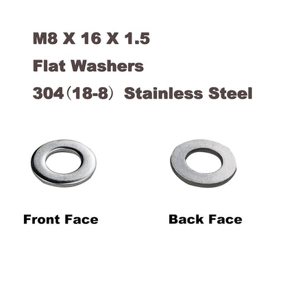 Fajoeda M6 Flat Washers 120Pcs M6 304 Stainless Steel Flat Washer for Bolts Screws, M6 x 12 mm x 1.5 mm