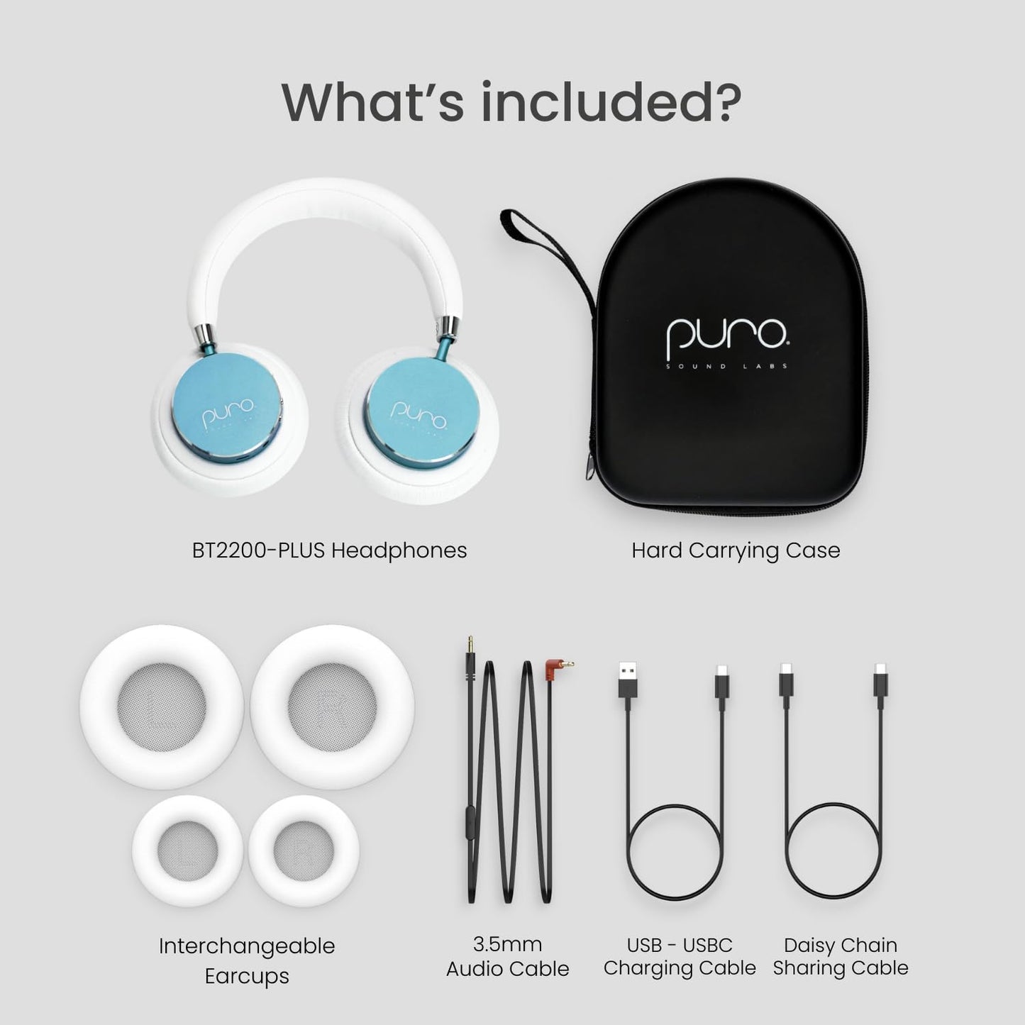 Puro Sound Labs BT2200 Plus Volume Limited Kids’ Bluetooth Headphones (Blue)
