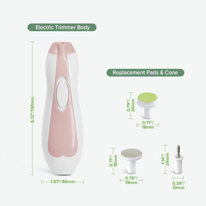 haakaa Baby Nail Trimmer Electric Baby Nail Clippers Kit for Newborn, Toddler or Adults Fingernails and Toenails Care, Baby Nail Care Set & Extra 4 Replacement Pads Combo - Acorn