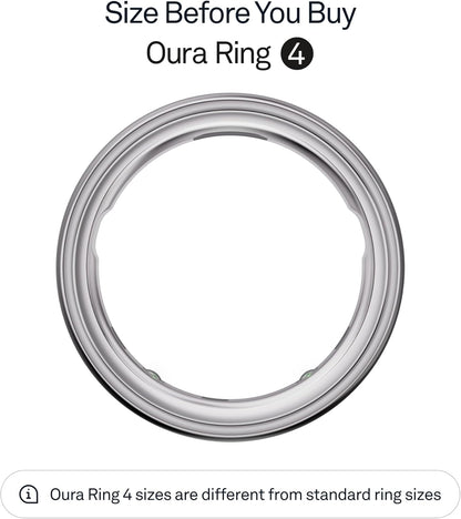 Oura Ring 4 - Silver - Size 8 - Smart Ring - Size First with Oura Ring 4 Sizing Kit - Sleep Tracking Wearable - Heart Rate - Fitness Tracker - Up to 8 Days of Battery Life