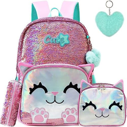 Cute Backpack for Girls School Backpacks with Lunch Box for Elementary