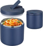 19 Oz Insulated Food Jar, Buckle Lid Wide Mouth Soup Jar, Leakproof Stainless Steel Lunch Container for School Office Travel, Blue