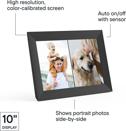 Aura Aspen 12" Digital Photo Frame - Black with Paper Mat