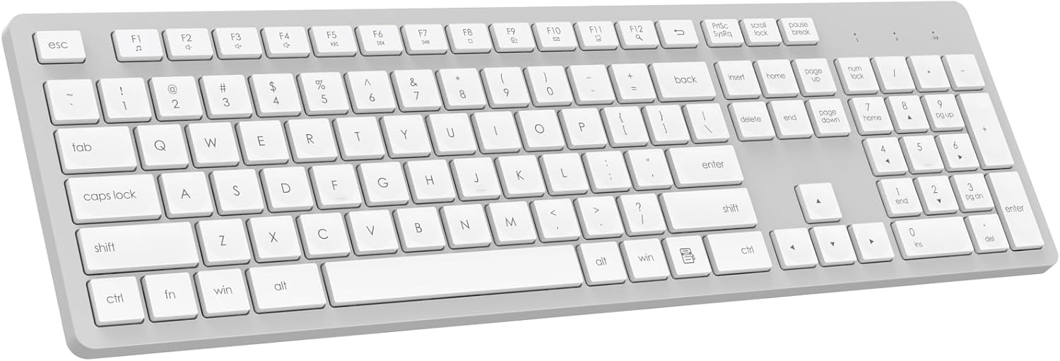 LeadsaiL Wireless Keyboard | Ergonomic Keyboard | Full-Sized Keyboard | Noiseless Keyboard | 2.4GHz Wireless Keyboard | USB Keyboard - PuriLite
