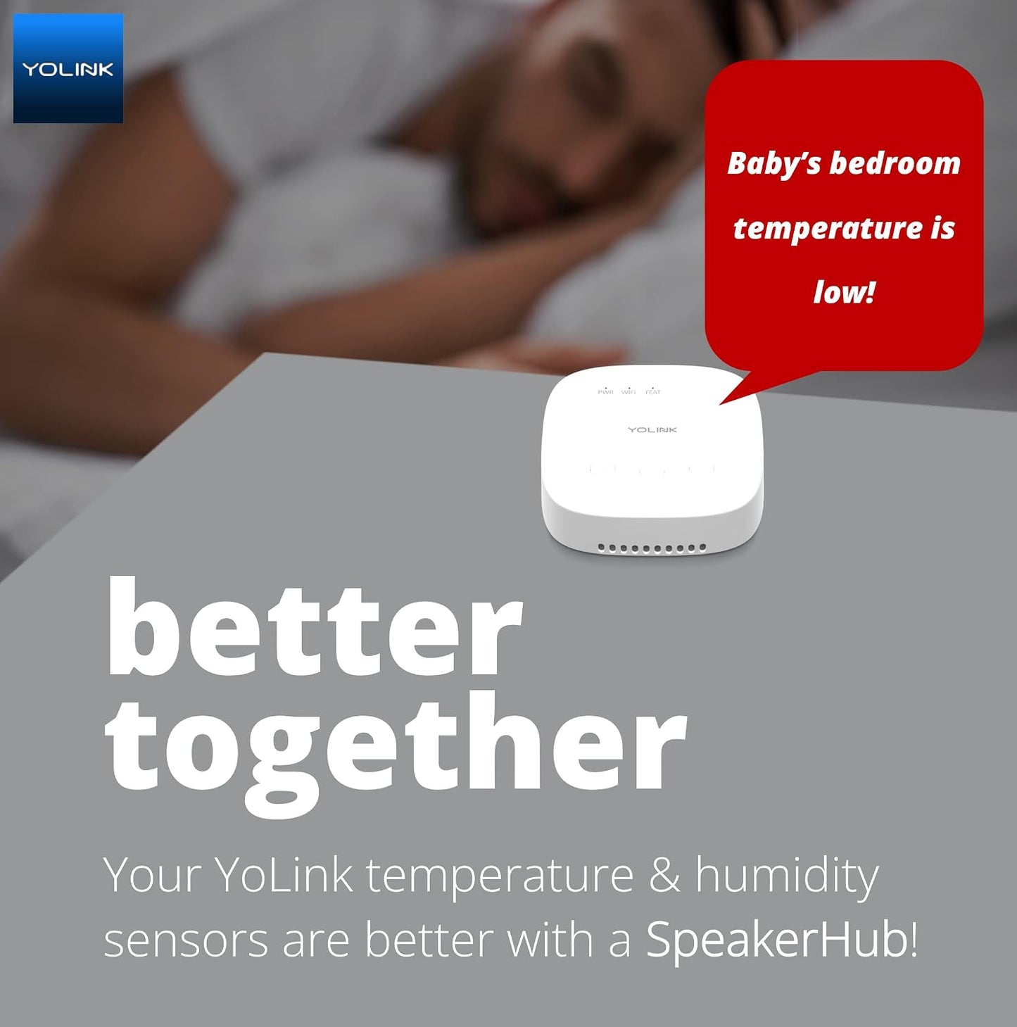 Smart Temperature Humidity Sensor Works w/ Alexa IFTTT, 1/4 Mile Super Long Range Wireless Digital Hygrometer Indoor Thermometer Humidity Meter Temperature Humidity Monitor Sensor -YoLink Hub Required