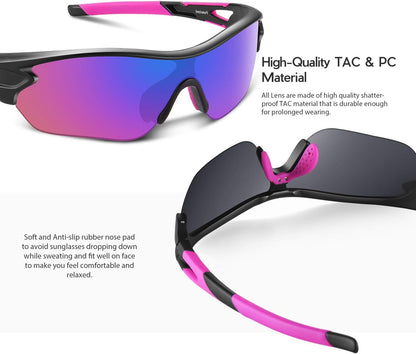BEACOOL Polarized Sports Sunglasses for Men Women Youth Running Cycling Fishing Baseball Golf TAC Glasses UV400
