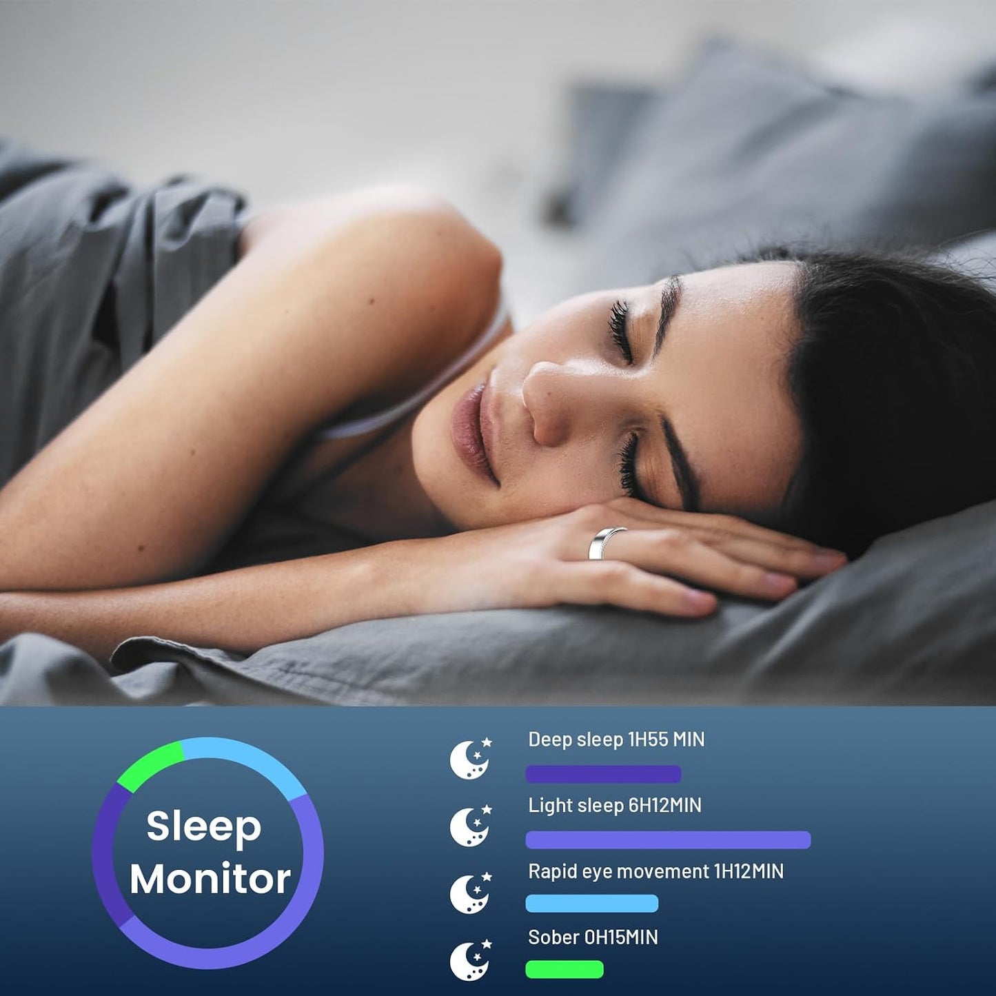 Classic Smart Ring, Health & Heart Rate Tracker (Silver, #10) | Sleep Monitoring, Long Battery Life, Waterproof Design, Charging Case & Cable, iOS & Android Compatibility