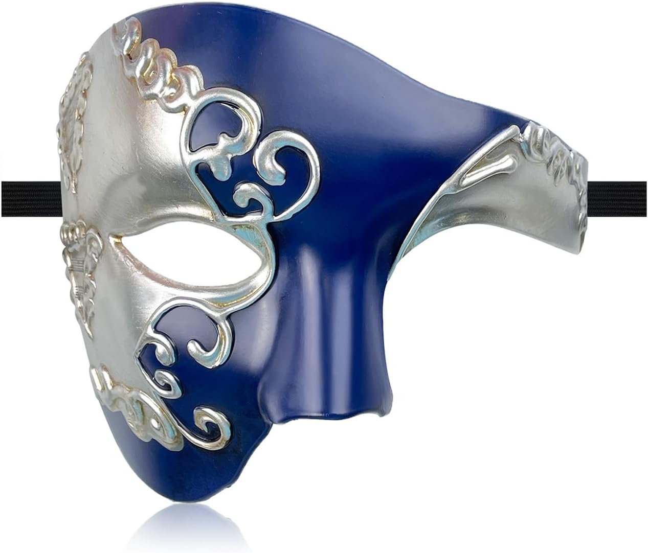 HyperFun Mens Masquerade Mask Phantom of The Opera Half Face Mask with Bowtie, Vintage Venetian Masks for Costume Party