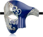 HyperFun Mens Masquerade Mask Phantom of The Opera Half Face Mask with Bowtie, Vintage Venetian Masks for Costume Party