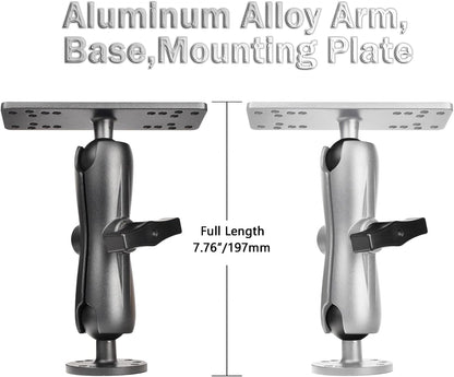 VAUBORTTI Aluminum Fish Finder Mount, C-Size 1.5" Ball,T-Bolt Track Ball for Rail Tracks,Compatible with Lowrance, Garmin, Humminbird, Raymarine
