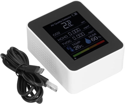 Radon Detector, Test Kit Co2 Monitor Multifunctional for Gymnasiums(White)