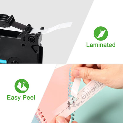 5 Pack Compatible with Brother Label Maker Tape P Touch TZe TZ Tape 12mm 0.47'' Laminated White TZe-231 TZ 231 Label Tape for Brother P-Touch PT-H110 PT-D210 PT-D600 PT-D400AD PT-1290