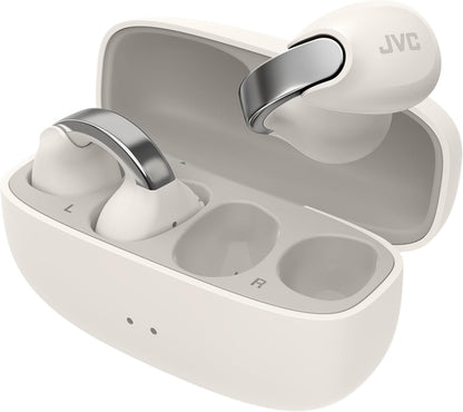 JVC nearphones Open Ear-Cuffs Wireless Headphones with Clasp Mechanism, Multipoint, Single Ear use, BT 5.3, Long Battery Life (up to 24 Hours) - HA-NP1T-A Teal Blue
