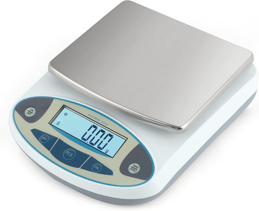 CGOLDENWALL High Precision Lab Digital Scale Analytical Electronic Balance Laboratory Lab Precision Scale Jewelry Scales Kitchen Precision Weighing Electronic Scales 0.01g Calibrated (5000g, 0.01g)