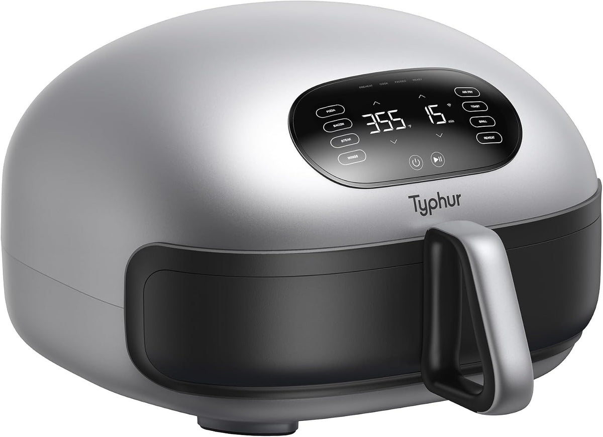 Typhur Dome 2 Air Fryer, Extra Large with Superior Airflow, Self-cleaning Smart Digital Fryer with PFAS free Basket for Quick Easy Meals, Up to 32 Chicken Wings Capacity [New Version]