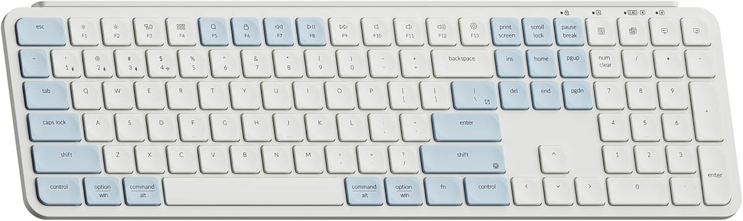 Keychron B6 Pro Quiet Key Full Size Ultra-Slim Wireless Keyboard, ZMK Programmable Bluetooth 5.1/2.4 GHz/Wired with Ultra-Long Battery Life Low Profile for Mac Win Linux System - Space Gray