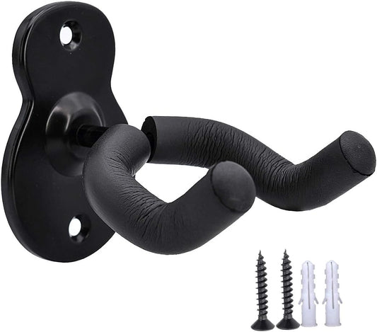 Sound Harbor Guitar Wall Mount Hanger – Heavy-Duty Metal Holder for Acoustic, Electric, Bass, and Other String Instruments, Black - PuriLite