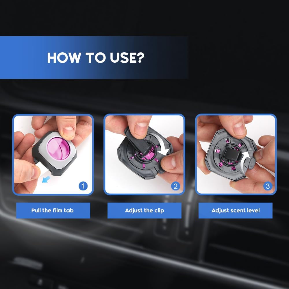 Air Jungles New Car Scent Car Air Freshener Clip, 6 Car Freshener Vent Clips, 4ml Each, Long Lasting Air Freshener for Car, Up to 180 Days Car Refresher Odor Eliminator