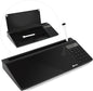 Varhomax Glass Desk Whiteboard Black with Calculator, Desktop Organizers Dry Erase White Board To-do List Memo Keyboard Stand with Accessories for Home School Office Supplies