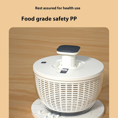 Manual Hand Powered Salad Spinner with Storage Lid and Colander Bowl Vegetable Dehydrator with Drain Basket