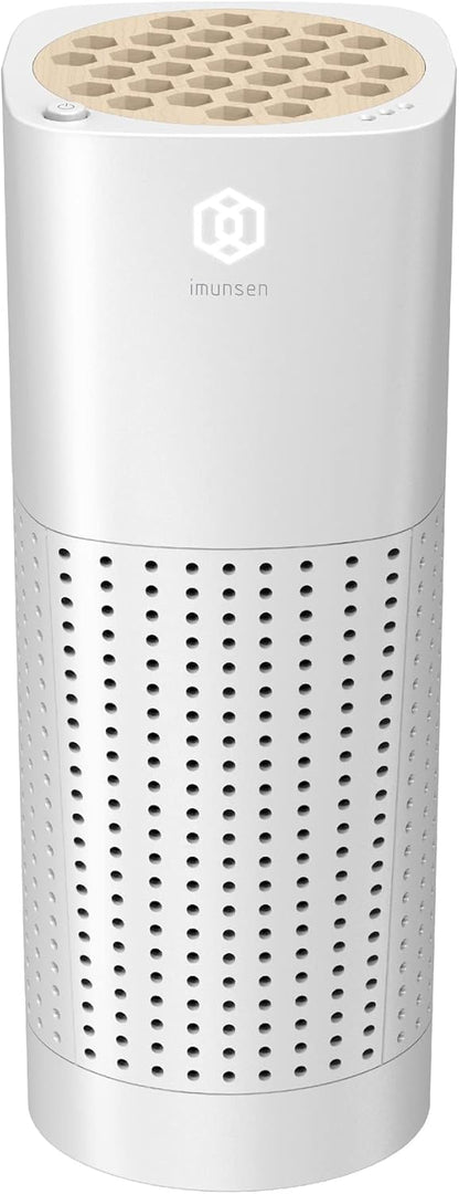 IMUNSEN M-003R True HEPA 13 Filter Air Purifier for Car, Desk, and Office with Carbon Deodorization Filter, 4-Stage Filtration, Smoke, Odors, Allergens, USB Port 5V, Made in Korea - Red - PuriLite