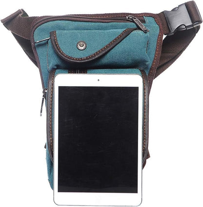 Motorcycle Drop Leg Bag Nylon Waist Pack for Men Women Travel Hiking Tactical Cycling Bike Ride Riding Crossbody Shoulder Fanny Pouch