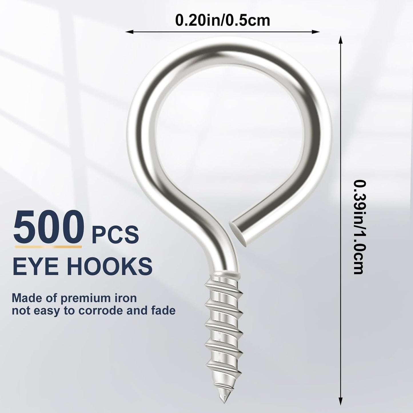 AUGSUN Eye Hooks, 12Pack 2.5 Inch Eye Hooks Heavy Duty 304 Stainless Steel Eye Screw,Screw Eyes Metal Screw Hooks Ring Screws Fasteners Hardware Tools