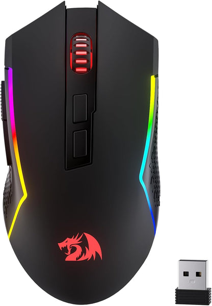 Redragon M693 Wireless Gaming Mouse, 8000 DPI Wired/Wireless Mouse w/ 3-Mode Connection, BT & 2.4G Wireless, 7 Macro Buttons, Durable Power Capacity for PC/Mac/Laptop