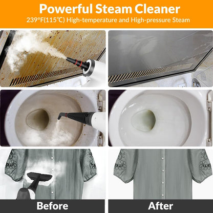 Handheld Pressurized Steam Cleaner with 12 pcs Accessories, Portable Steamer for Cleaning, Steam Cleaner for Home Use, Steamer for Cleaning Car, Furniture, Floor, Upholstery, Grout and Tile, Deep Gray
