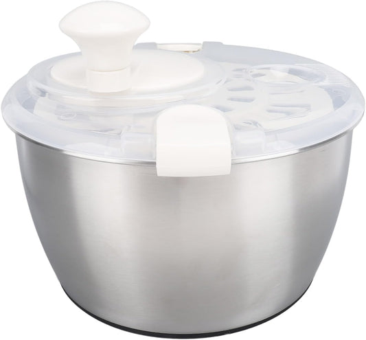 Stainless Steel Salad Spinner 5L Multifunctional Lettuce Spinner Vegetable Dryer with Lid Drain Bowl Colander for Home Kitchen