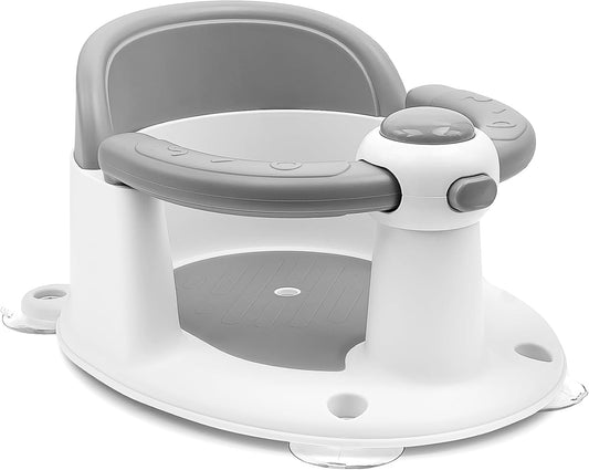 Baby Bath Seat for Babies 6 Months & Up, Non-Slip Infant Toddler Baby Bathtub Bath Seat for Sitting Up, Baby Tub Seat with Suction Cups for Shower (Grey)