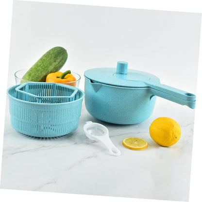 COLLBATH Manual Salad Spinner for Quick Drying Versatile Utensil Storage and Drain Basket for Veggies