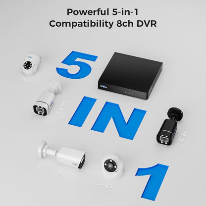Hiseeu 3K PTZ Wired Security Camera System Outdoor 360°View with Alarm Spotlight, Audio,8CH 5MP DVR,8PCS CCTV Cameras,3TB HDD,Person/Vehicle Detection,100FT Night Vision,24/7 Record,Smart Playback