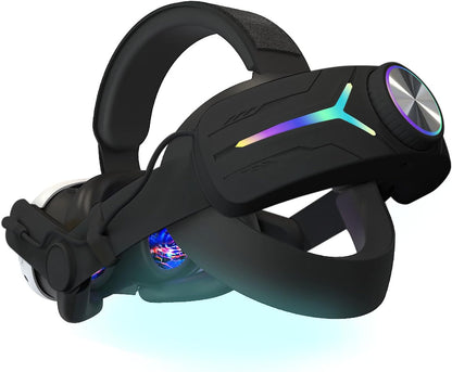Crspexil Head Strap Battery Pack for Meta Quest 3， with Extended 12000mah Battery Pack，with RGB Light(Compatible with Meta Quest 3S)