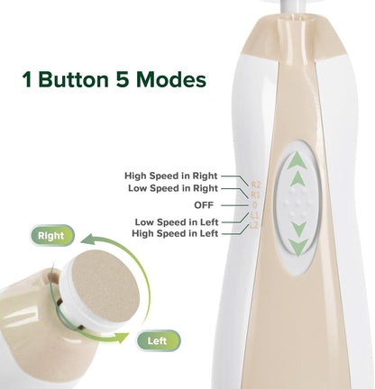 haakaa Baby Nail Trimmer Electric Baby Nail Clippers Kit for Newborn, Toddler or Adults Fingernails and Toenails Care, Baby Nail Care Set & Extra 4 Replacement Pads Combo - Acorn