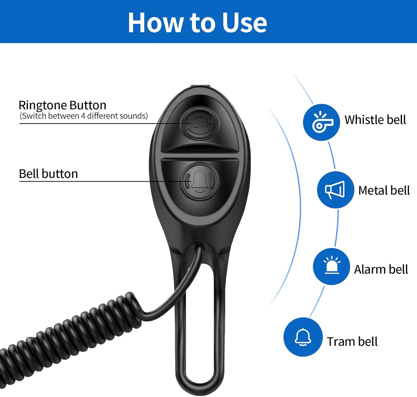 YOUNGFLY Electric Bike Horn Bicycle Bell, 120db Electronic Bicycle Horn with USB Waterproof Plug 4 Sound Modes, for Kids Boys Adults Mountain Bike Accessories