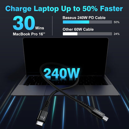 USB C to USB C Charger Cable 240W [2Pack 6FT] Type C Cable Fast Charge for MacBook, iPhone 15/Pro/Plus/Max, MacBook Pro/Air, Samsung Galaxy S23, Google Pixel